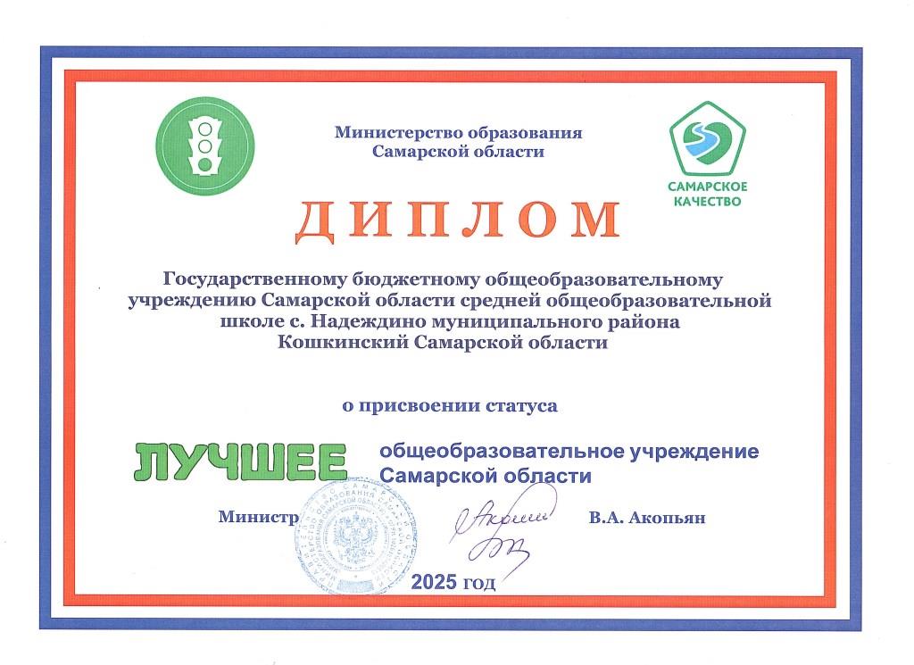 Диплом школы 25